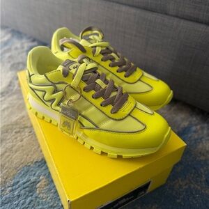 Marc Jacobs Neon Yellow and Gray Women's Sneakers